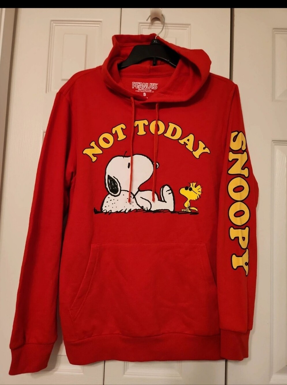 Peanuts Snoopy And Woodstock Red 'Not Today' Pullover Hoodie